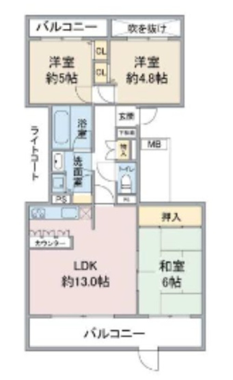 【間取り】 | ハイツ東戸塚ⅡＢ号棟 | ファミリー層に人気の間取りです！