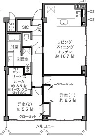 代々木ハイライズの間取り