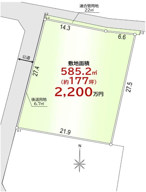 敷地面積177坪　売地　川越市池辺