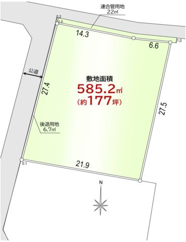 敷地面積177坪　売地　川越市池辺