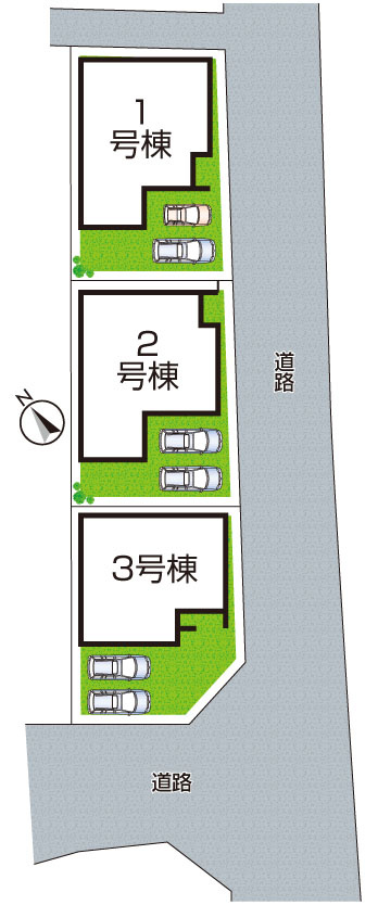 ★亀岡市篠町篠上西裏　新築一戸建ての区画図|全３区画
