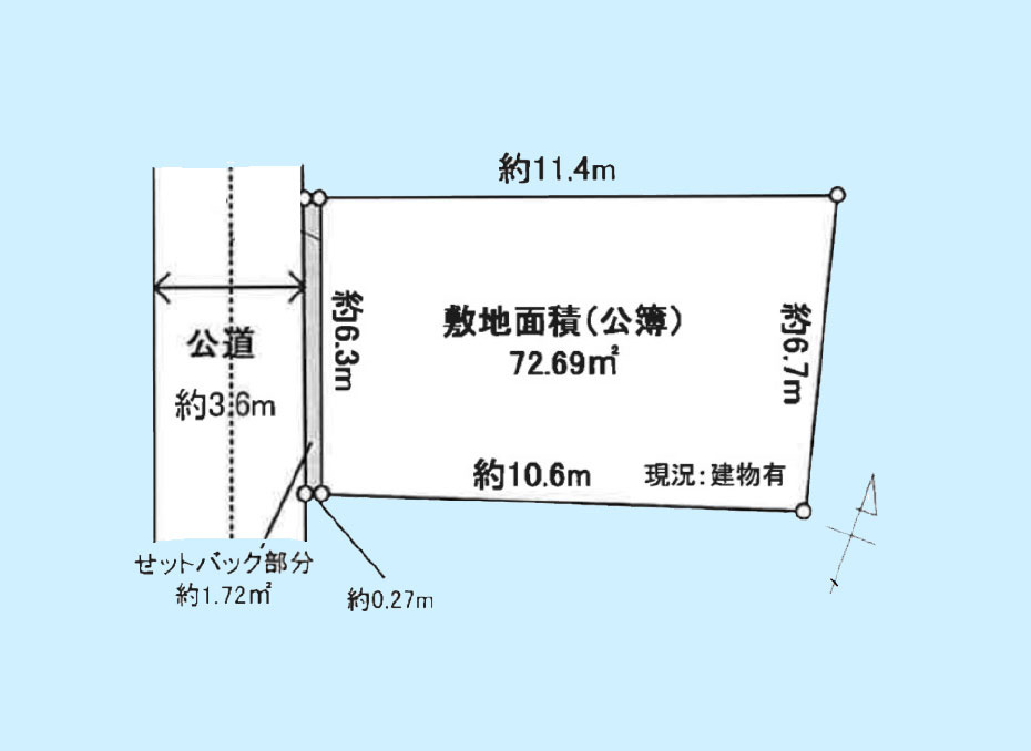 港区三田2丁目の土地図