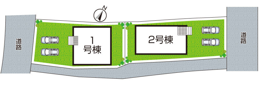 亀岡市河原町　第2期　新築一戸建ての区画図|全２区画