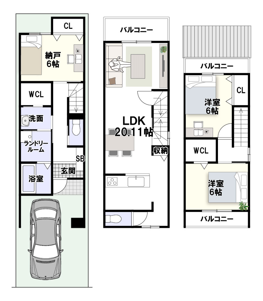 城西町の参考プラン|新築参考プラン/建物価格2300万円、建物面積97.61m2