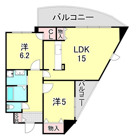 カーサコモド芦屋の間取り