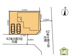 春日部市新宿新田　中古一戸建ての区画図