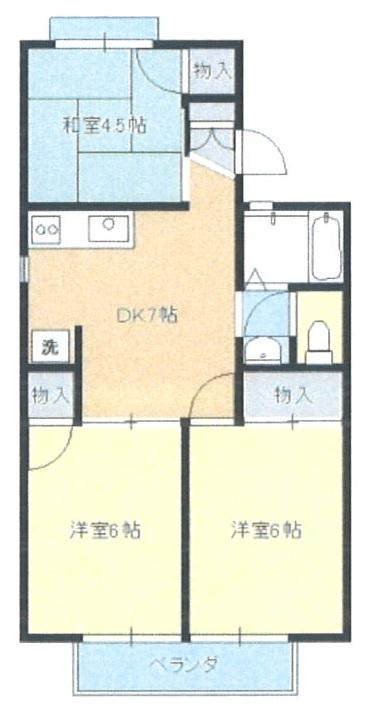 セジュール１の間取り|反転タイプ