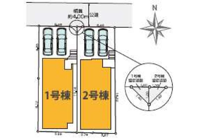 八王子市　元本郷町　新築一戸建て　１２期の区画図|～全2棟の新築一戸建て～