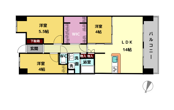 ライオンズマンション奈良の間取り