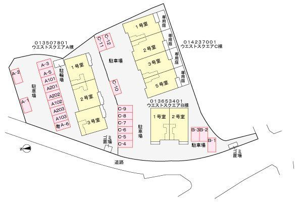 ウエストスクエアＡの区画図