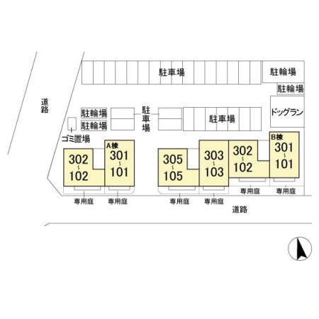エスポワールB棟の区画図