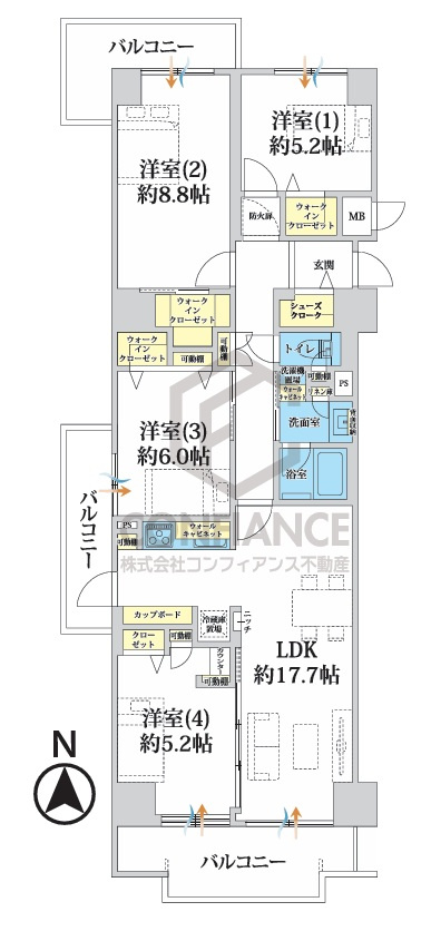 イトーピア西宮北口A棟の間取り