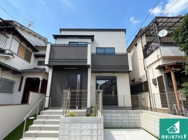 池田市荘園　新築一戸建ての外観|お客様に長く安心して住んでいだだける事にこだわった家づくり！住んでからのアフターサービスにもしっかりと取り組んでいます！