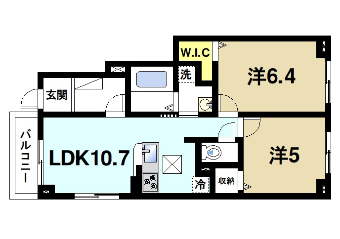 レジデンス　マドカの間取り|2LDK