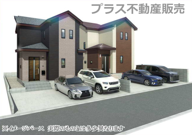 【外観】 | 福岡市城南区樋井川5丁目　B号棟（全2棟）【仲介手数料無料・0円】 | 完成イメージの外観パースです。