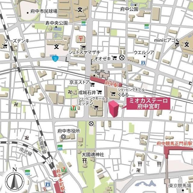 ミオカステーロ府中宮町の地図