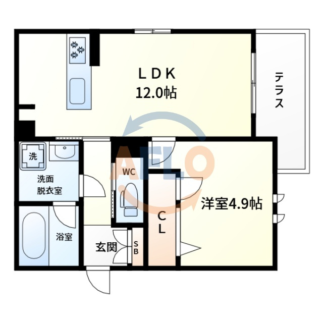 メゾン オピエデュパン　磯路小学校区の間取り|メゾン オピエデュパン　間取り