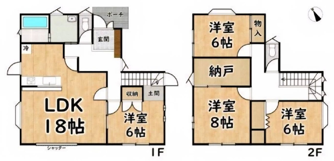 姫路市東山　　　中古戸建の間取り