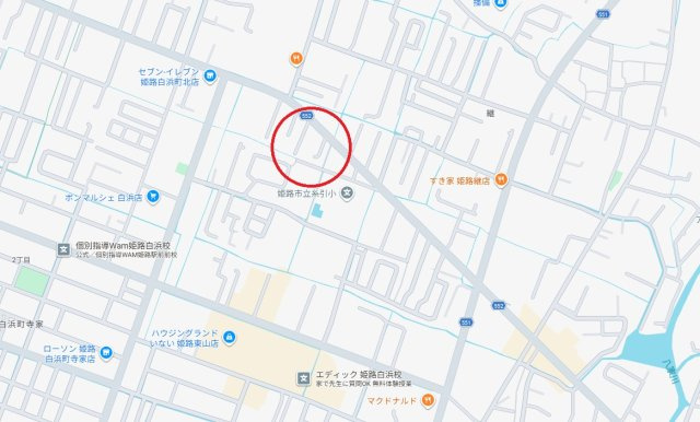 姫路市東山　　　中古戸建の地図