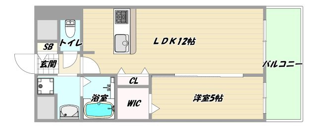 大阪市淀川区宮原１丁目の賃貸マンションの間取り
