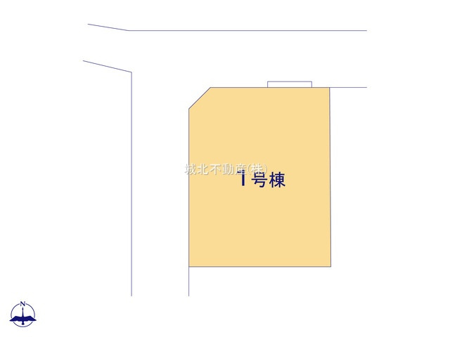 練馬区土支田2丁目 限定1棟の区画図|土地面積113.47㎡(約34.32坪) 西側約4.0公道×北側約4.0公道に面する角地