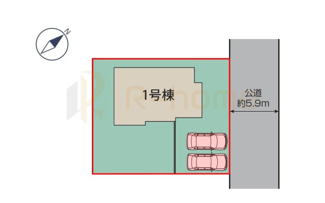 水戸市堀町5期　新築戸建て　1号棟の区画図|大きなお買い物だからこそ、メリット・デメリットを伝えさせて頂きます。
R-homeにお任せください♪