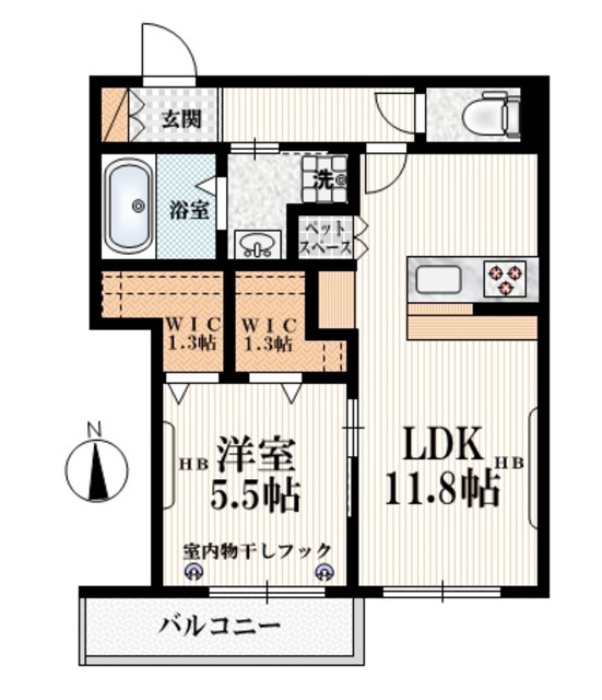 ソルクレストの間取り|【間取り】　南向き
