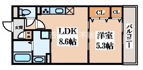 【間取り】 | ピレーネ北条Ⅴ