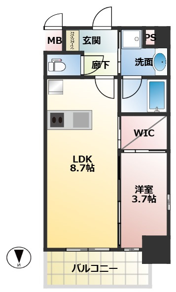 ORSUS大阪福島（旧リヴェント福島）の間取り
