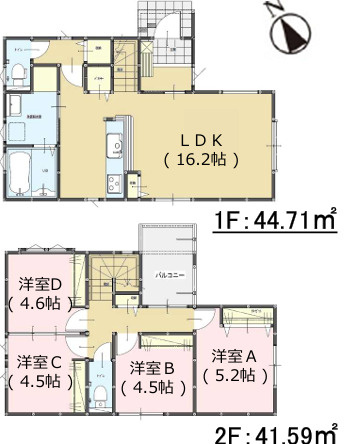 早良区内野５丁目1期　１号棟の間取り