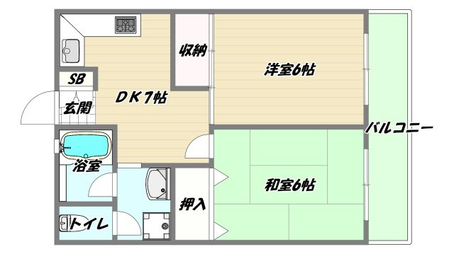 大阪市東淀川区西淡路５丁目の賃貸マンションの間取り