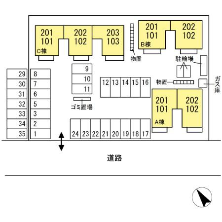 ロワール福原B棟の区画図