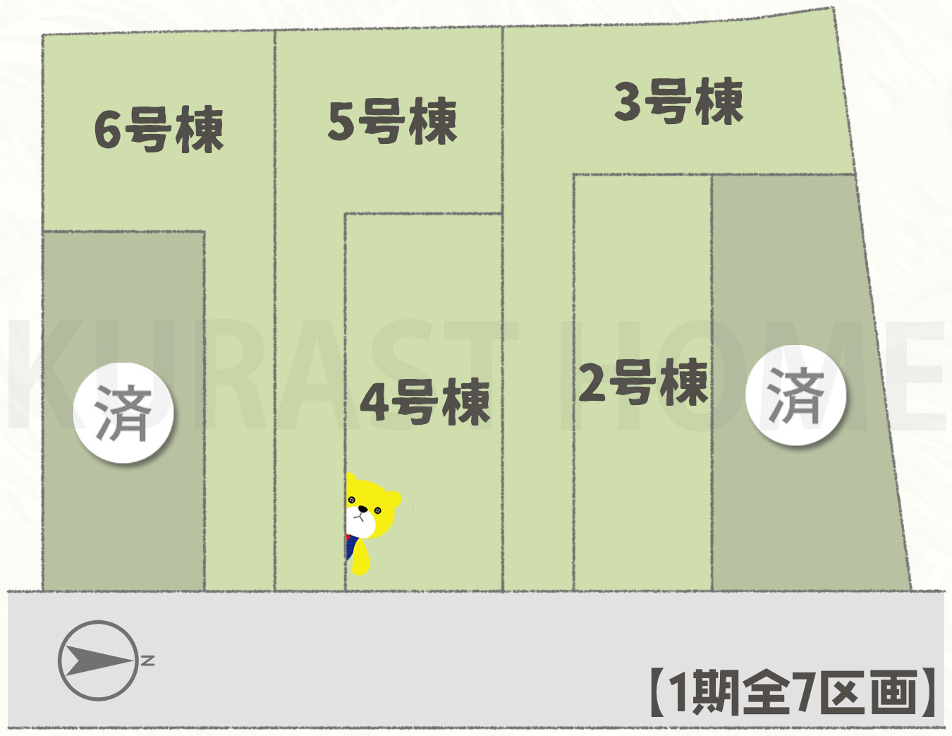京都市伏見区羽束師菱川町　新築戸建の区画図