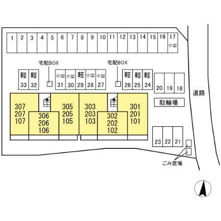 熊本市南区南高江７丁目のアパートの区画図