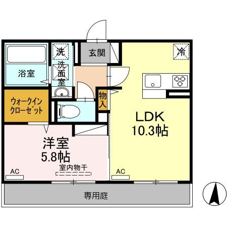 熊本市南区南高江７丁目のアパートの間取り