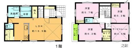 茅ヶ崎市西久保　新築戸建　全4棟の間取り|南向き　3SLDK
