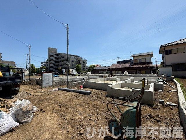 茅ヶ崎市西久保　新築戸建　全4棟の外観|5月2日撮影　建築中　現地外観
