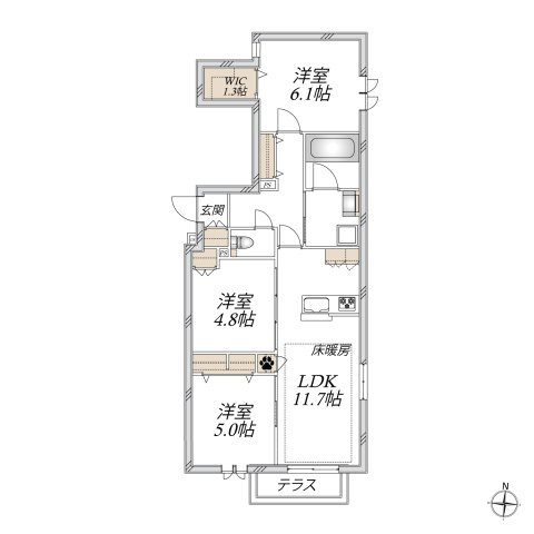 Ｌｅａ　Ｍａｉｓｏｎ　レアメゾンの間取り|★ペットスペースあり★