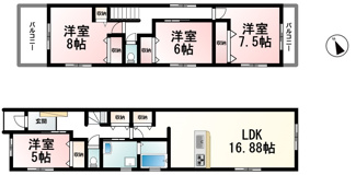 【間取り】 | 大江１丁目　１号地