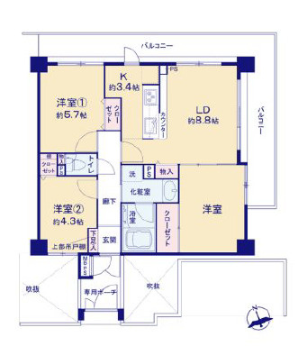 ライオンズマンション藤沢第５の間取り