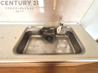 大きなシンクでお鍋などの大きな調理器具を洗う際にも便利です。