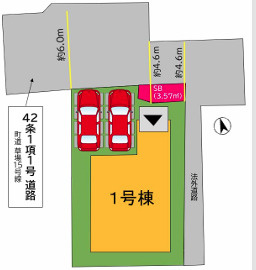 糟屋郡久山町大字猪野５期　１号棟の区画図