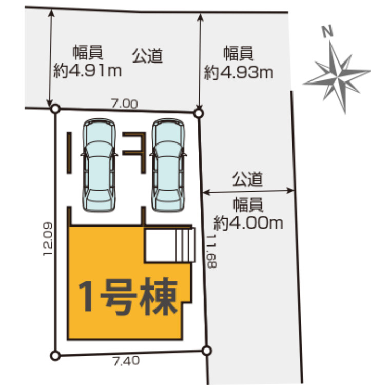 静岡市駿河区八幡3期　全1棟の区画図