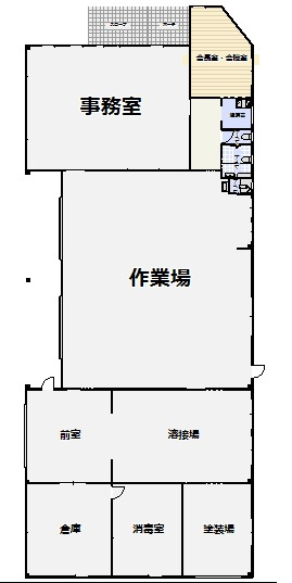 米子市富益町事務所・作業場の間取り