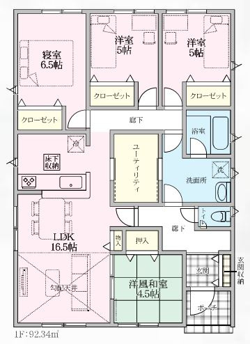 寄居町用土第４　の間取り|４号棟間取り図