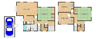 【間取り】 | 晴美台１丁　中古一戸建