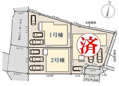【区画図】 | 南城市大里高平（全3棟）2号棟 | 2号棟　