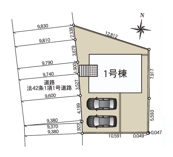 Cradlegarden　 高萩市有明町　第6　限定1棟！の前面道路含む現地写真|敷地面積約52坪。並列駐車可能です。気になる他の物件と合わせての現地ご案内も可能です。お気軽にお問い合わせください。

