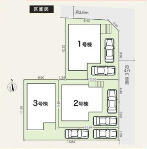 平塚市東八幡6期　新築戸建　全3棟1号棟の区画図