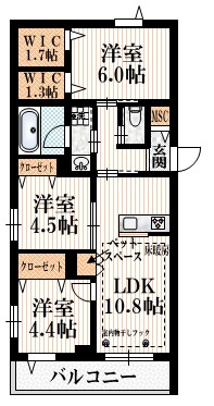 オカバ八王子堀之内ヘーベルメゾンの間取り